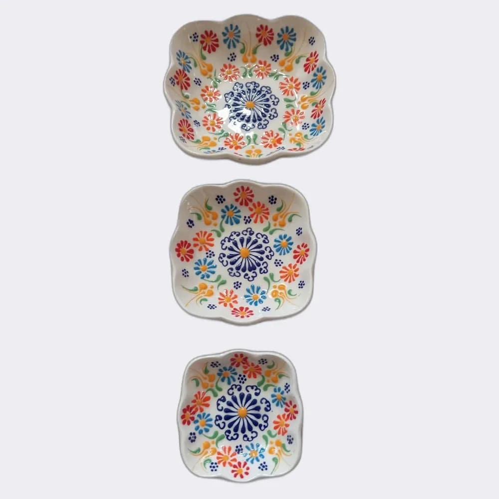 Daisy Ceramic Bowl Set of 3 - 4