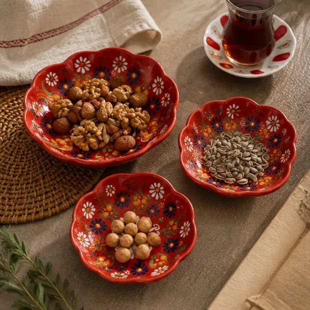Daisy Ceramic Bowl Set of 3